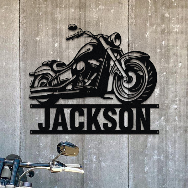 Custom Motorcycle Sign, Personalized Biker Name Sign, Motorbike Motorcycle Metal Wall Art, Housewarming Gift For Biker, Father's Day gift