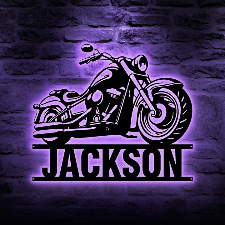 Custom Motorcycle Sign, Personalized Biker Name Sign, Motorbike Motorcycle Metal Wall Art, Housewarming Gift For Biker, Father's Day gift