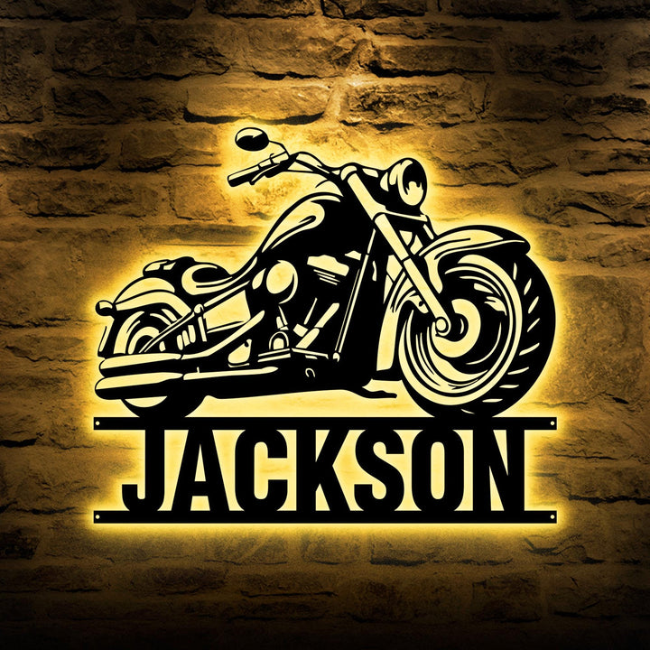 Custom Motorcycle Sign, Personalized Biker Name Sign, Motorbike Motorcycle Metal Wall Art, Housewarming Gift For Biker, Father's Day gift
