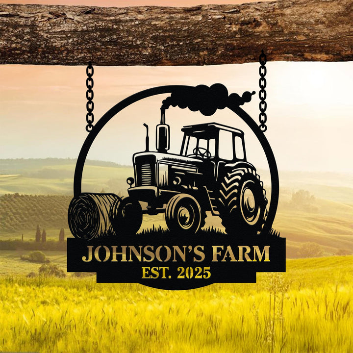 Custom Tractor Farm Metal Sign with LED Light, Tractor Name Sign, Farmhouse Decor, Tractor Barn Sign, Tractor Driver Gift, Gift for Farmer