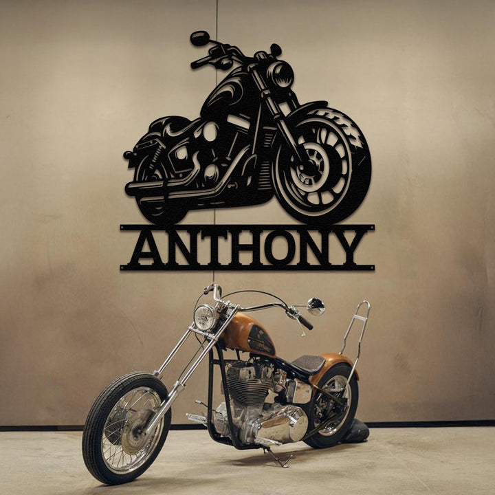 Custom Motorcycle Garage Sign, Motorcycle Metal Wall Art, Biker Gift, Gift for Men Boyfriend, Father's Day Gift, Garage Metal Wall Art