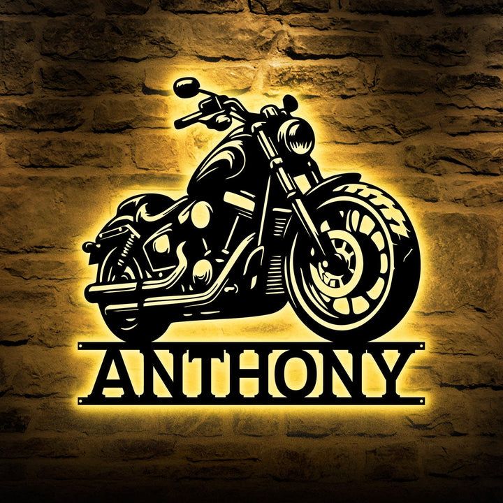 Custom Motorcycle Garage Sign, Motorcycle Metal Wall Art, Biker Gift, Gift for Men Boyfriend, Father's Day Gift, Garage Metal Wall Art