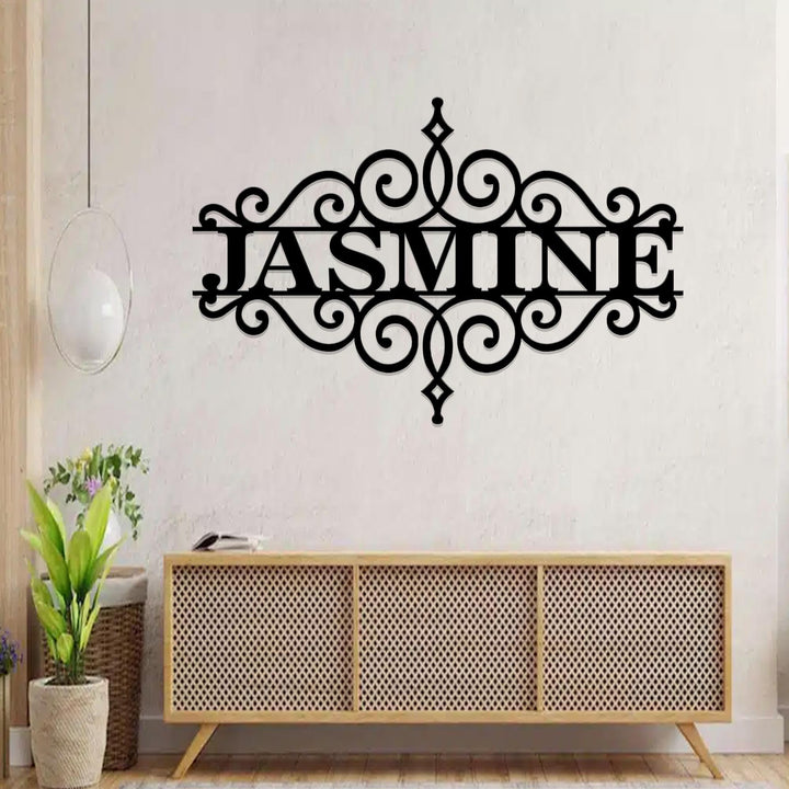Custom Split Scroll Monogram, Housewarming Gift, Personalized Metal Sign, Custom Metal Sign, Metal Sign, Front Porch Sign, Family Name Sign