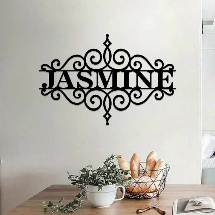 Custom Split Scroll Monogram, Housewarming Gift, Personalized Metal Sign, Custom Metal Sign, Metal Sign, Front Porch Sign, Family Name Sign
