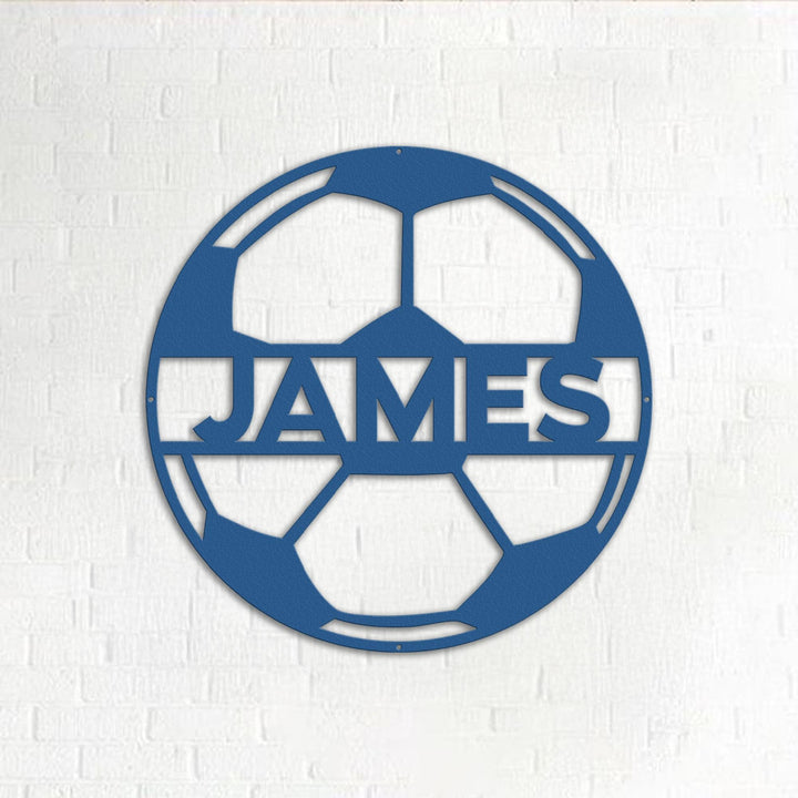 Personalized Soccer Ball Name Sign, Metal Wall Art, Soccer Name Sign, Sports Name Sign, Gift For Soccer Football Players, Sports Wall Art