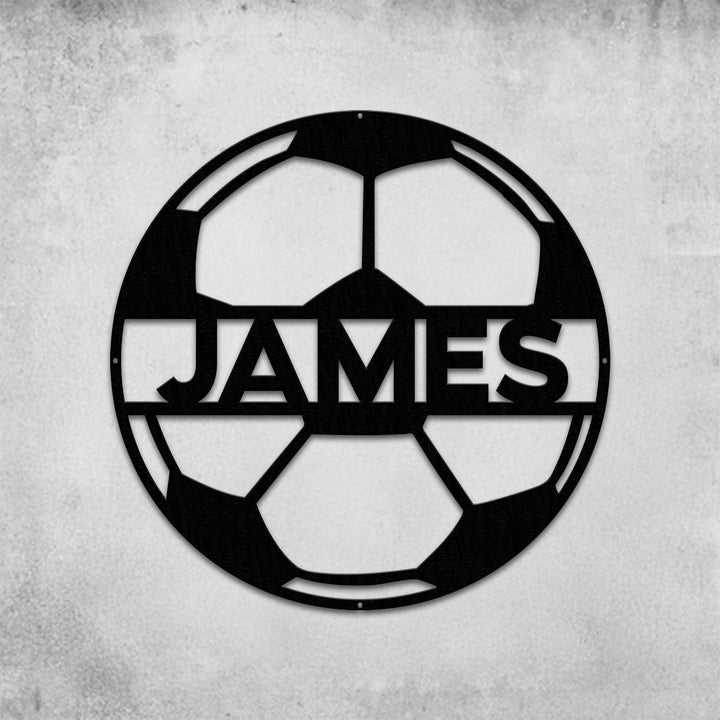 Personalized Soccer Ball Name Sign, Metal Wall Art, Soccer Name Sign, Sports Name Sign, Gift For Soccer Football Players, Sports Wall Art