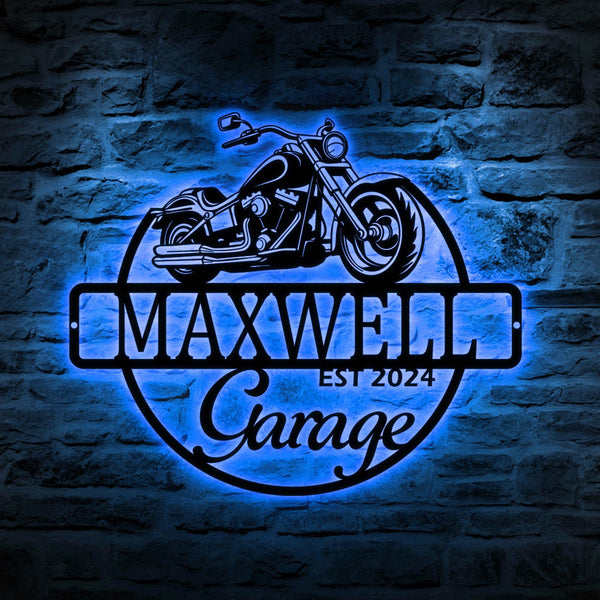 Custom Motorcycle Garage Sign, Name Metal Plaque Metal Wall Art, Decor Housewarming, Gift For Dad, Father's Day Gift, Motorcycle Metal Sign