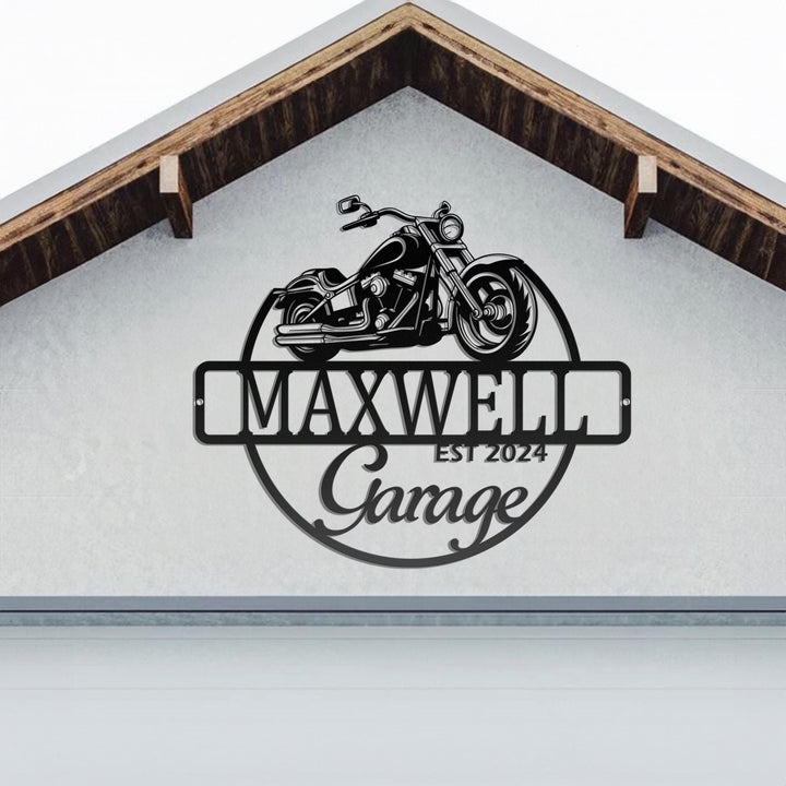 Custom Motorcycle Garage Sign, Name Metal Plaque Metal Wall Art, Decor Housewarming, Gift For Dad, Father's Day Gift, Motorcycle Metal Sign