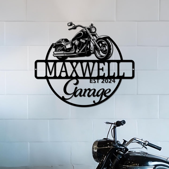Custom Motorcycle Garage Sign, Name Metal Plaque Metal Wall Art, Decor Housewarming, Gift For Dad, Father's Day Gift, Motorcycle Metal Sign