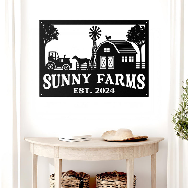 Custom Metal Barn Sign, Metal Farm Sign, Barn and Windmill Indoor or Outdoor Sign, Custom Farm Metal Sign, Gifts For Dad, Gifts For Farmer