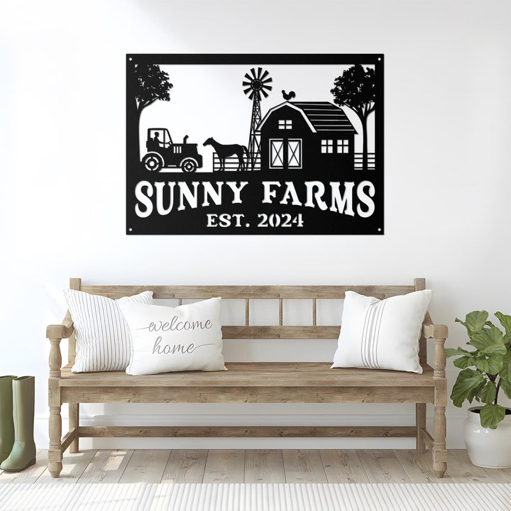 Custom Metal Barn Sign, Metal Farm Sign, Barn and Windmill Indoor or Outdoor Sign, Custom Farm Metal Sign, Gifts For Dad, Gifts For Farmer