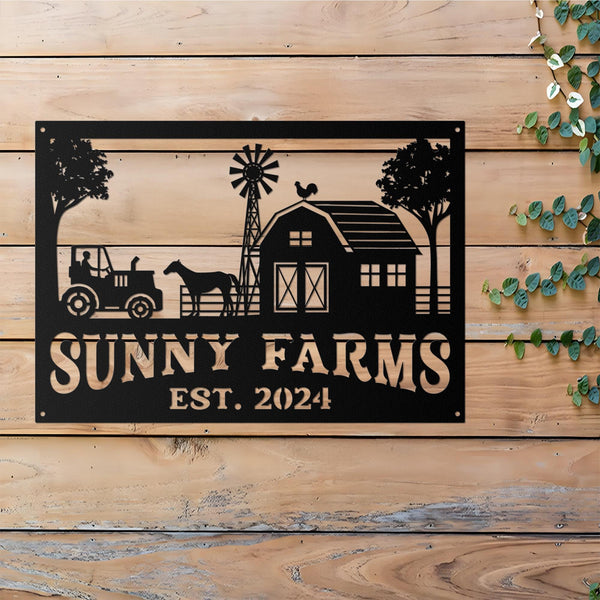Custom Metal Barn Sign, Metal Farm Sign, Barn and Windmill Indoor or Outdoor Sign, Custom Farm Metal Sign, Gifts For Dad, Gifts For Farmer