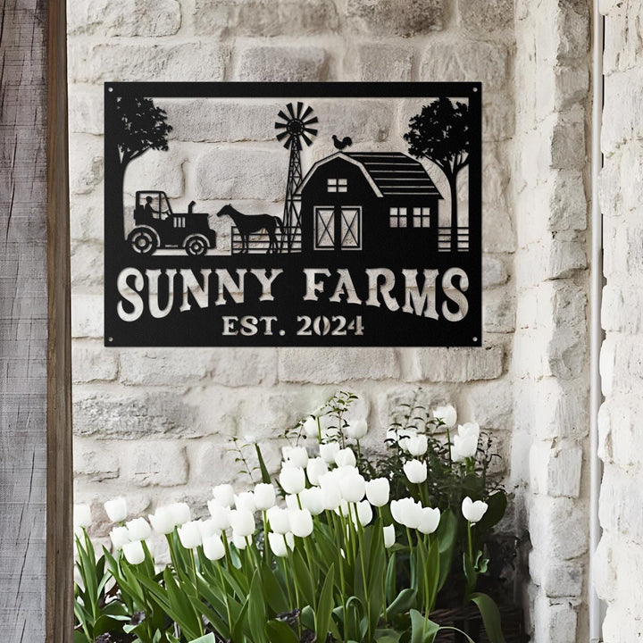 Custom Metal Barn Sign, Metal Farm Sign, Barn and Windmill Indoor or Outdoor Sign, Custom Farm Metal Sign, Gifts For Dad, Gifts For Farmer