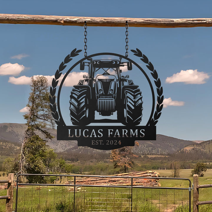 Custom Metal Tractor Sign , Monogram, Farm Sign, Metal Name Sign, Door Hanger, Housewarming Gift, Wedding Monogram, Farm Sign, Gifts For Dad