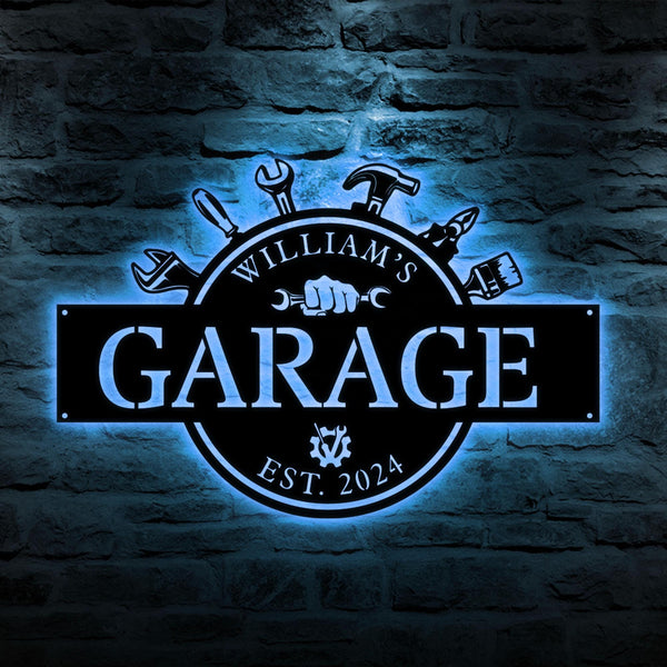 Custom Garage Sign, Custom Workshop Metal Sign, Metal Name Sign, Garage Decor, Home Decor, Gifts For Dad, Man Cave Sign, Father's Day Gifts