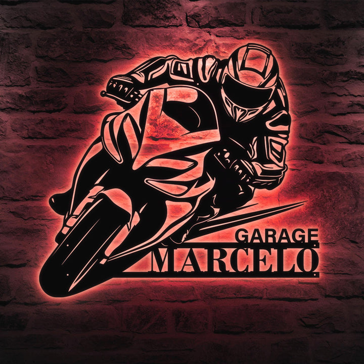 Personalized Motorcycle Racing Metal sign, Custom Biker Name Sign, Motorcycle Moto GP Sign, Birthday Gift, Gift For Dad, Gift for Biker