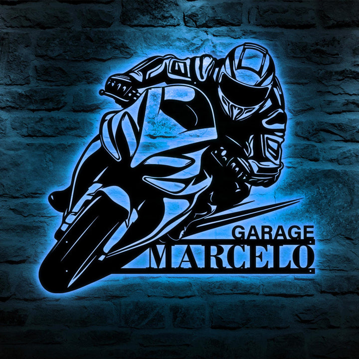 Personalized Motorcycle Racing Metal sign, Custom Biker Name Sign, Motorcycle Moto GP Sign, Birthday Gift, Gift For Dad, Gift for Biker