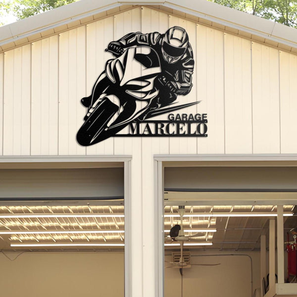 Personalized Motorcycle Racing Metal sign, Custom Biker Name Sign, Motorcycle Moto GP Sign, Birthday Gift, Gift For Dad, Gift for Biker