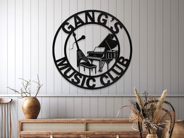 Personalized Musical Instruments Metal Wall Art With Led Lights, Custom Music Room Sign, Musician Gift, Guitar Drums Sign, Father's Day Gift