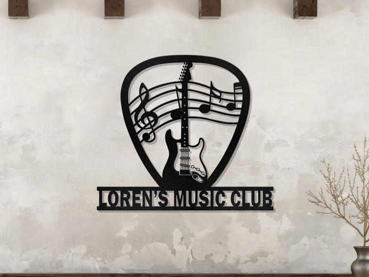 Personalized Guitar Pick Metal Wall Art Led Light, Music Room Decor, Guitar Pick Sign, Gift For Son, Daughter, Birthday Gift, Music Sign