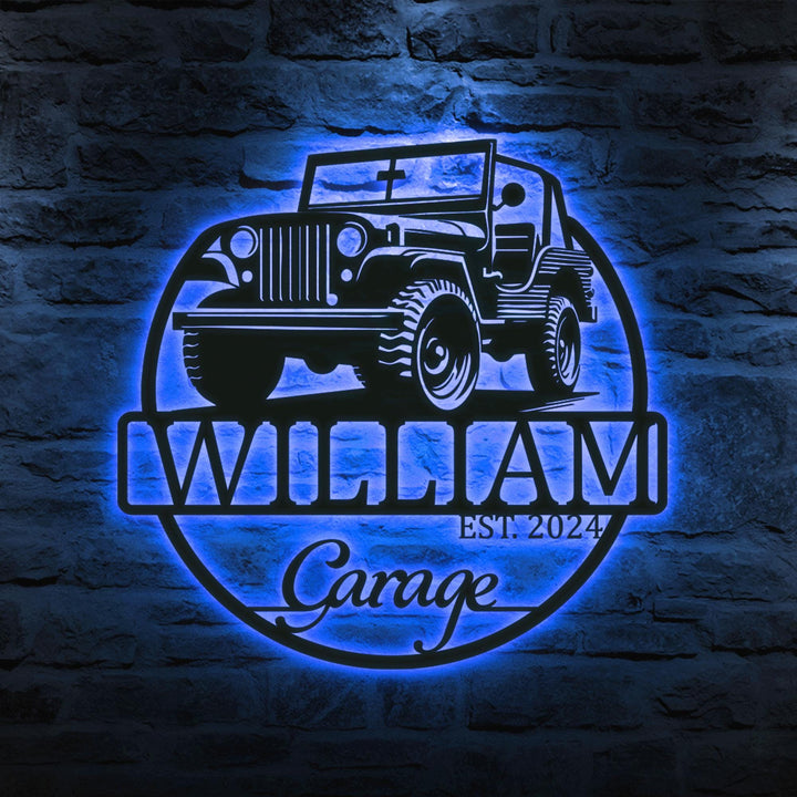 Personalized Metal Garage Sign, Garage Wall Art, Housewarming Gift, Man Cave, Gift For Dad, Mechanic Workshop Decor, Metal Car Garage Sign