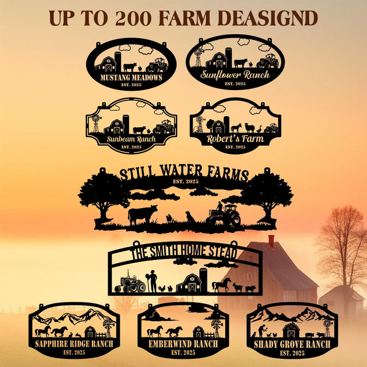 Personalized Metal Farm Sign, Custom Every Farm Sign, Large Farm Sign, Farmville Metal Sign, Farm Gate Sign, Farm Sign with Cow, Farmer Gift