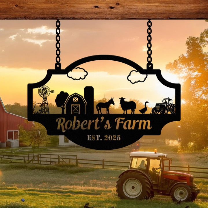 Personalized Metal Farm Sign, Custom Every Farm Sign, Large Farm Sign, Farmville Metal Sign, Farm Gate Sign, Farm Sign with Cow, Farmer Gift
