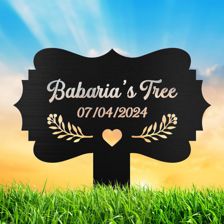Tree Memorial Stake Custom Memorial Tree Sign With Stake, Tree Garden Sign, Personalized Tree Garden Marker, Tree Plaque Marker, Yard Decor