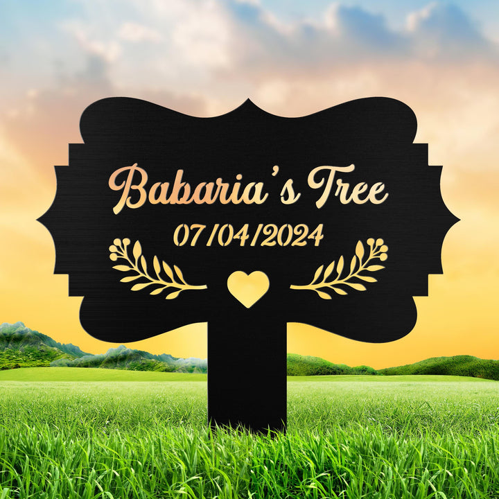 Tree Memorial Stake Custom Memorial Tree Sign With Stake, Tree Garden Sign, Personalized Tree Garden Marker, Tree Plaque Marker, Yard Decor
