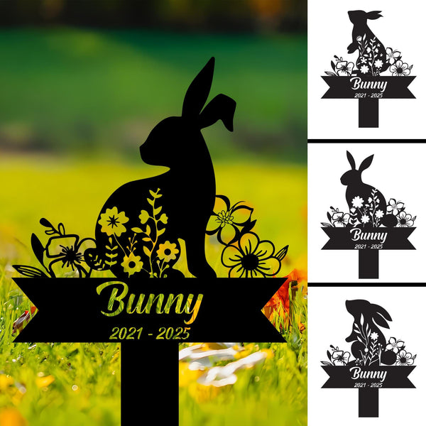 Custom Rabbit Memorial Garden Stake, Lop Rabbit Grave Marker,Bunny Memorial Metal Sign,Yard Stake,Outdoor Rabbit Garden Decor, Bunny Sign