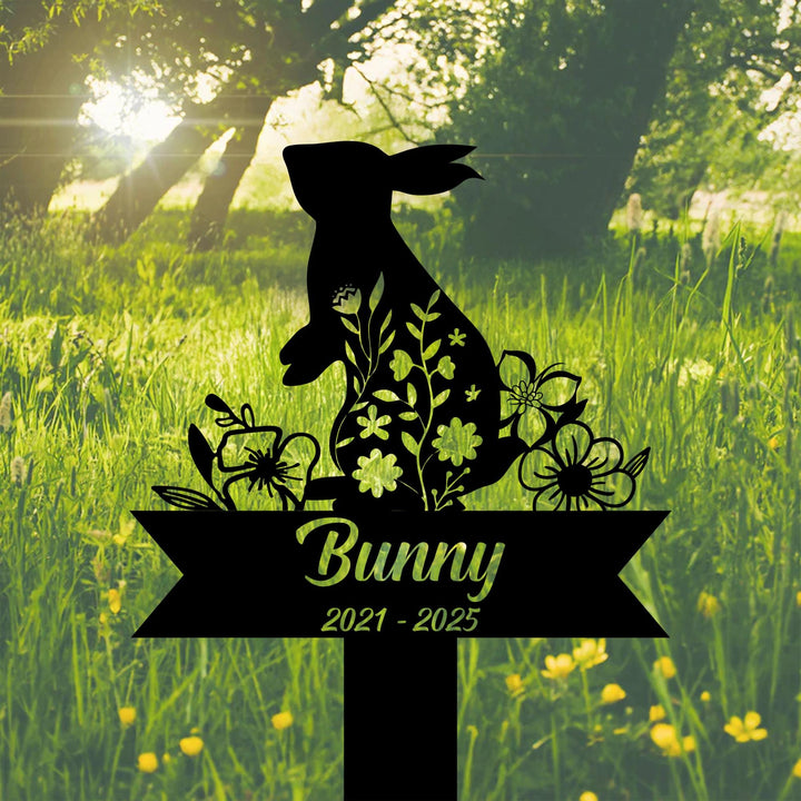 Custom Rabbit Memorial Garden Stake, Lop Rabbit Grave Marker,Bunny Memorial Metal Sign,Yard Stake,Outdoor Rabbit Garden Decor, Bunny Sign