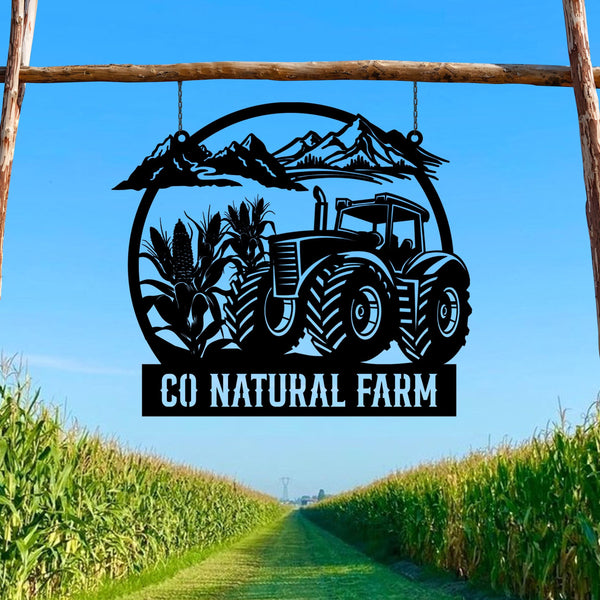 Custom Metal Tractor Sign ,Personalized Farm Sign, Metal Name Sign, Door Hanger, Housewarming Gift, Farmer Gift, Dad Gift, Father's Day Gift