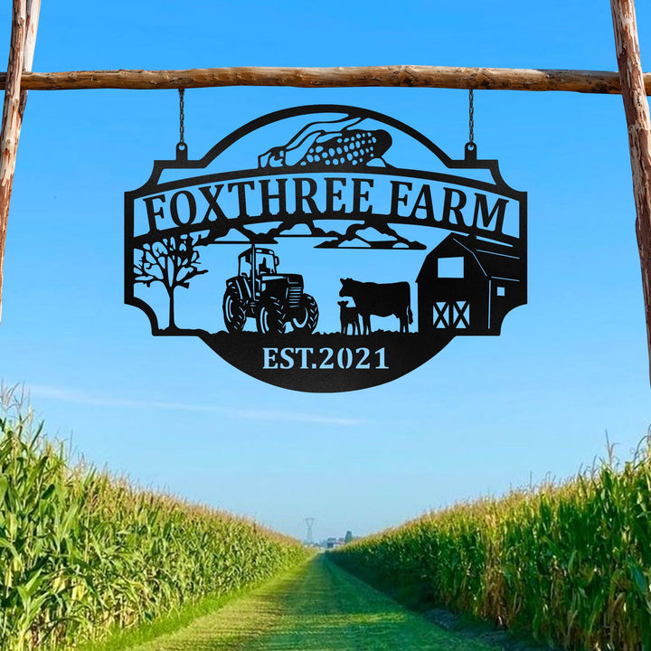 Custom Metal Farm Sign Name Sign, Metal Barn Sign, Large metal name sign, Ranch metal sign,Farm metal sign, Farmhouse Decor, Gift For Farmer