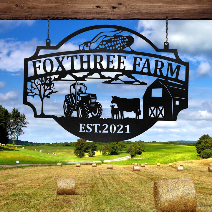 Custom Metal Farm Sign Name Sign, Metal Barn Sign, Large metal name sign, Ranch metal sign,Farm metal sign, Farmhouse Decor, Gift For Farmer