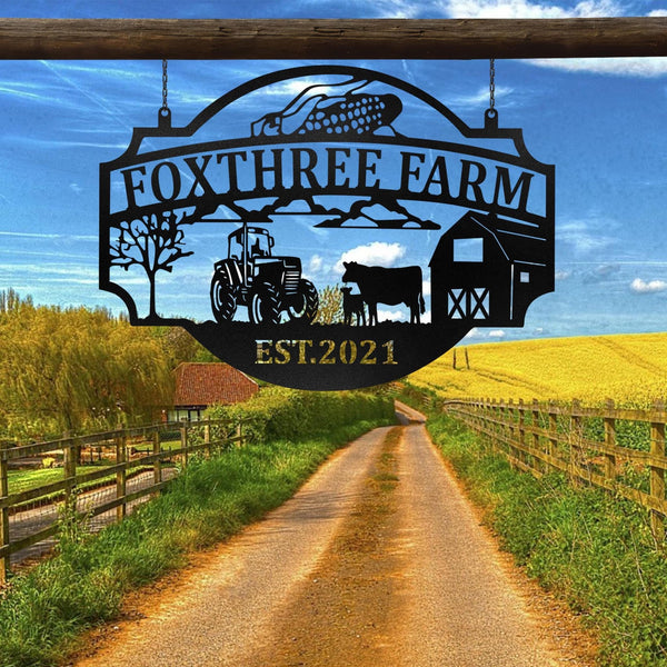 Custom Metal Farm Sign Name Sign, Metal Barn Sign, Large metal name sign, Ranch metal sign,Farm metal sign, Farmhouse Decor, Gift For Farmer