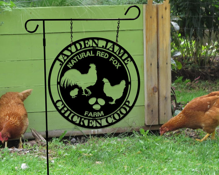 Custom Chicken Metal Sign,Farm house Decor,Chicken Coop Sign Name,Chicken coop Wall Art,Hen house Sign,Farm Sign,Barn Decor,Gift For Dad