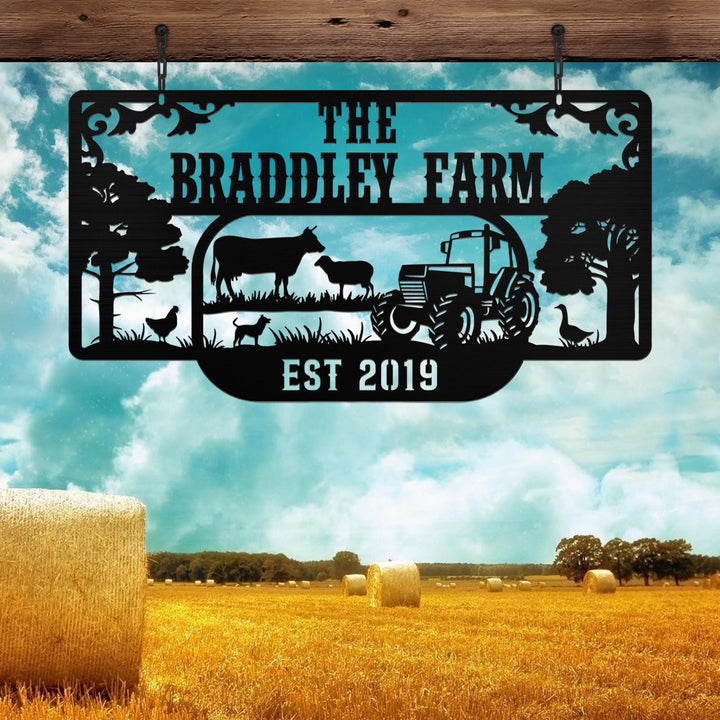 Metal Farm Sign, Custom metal farm name sign, Large metal name sign, Ranch metal sign, Hangable farm sign, Farmville metal sign, Ranch sign