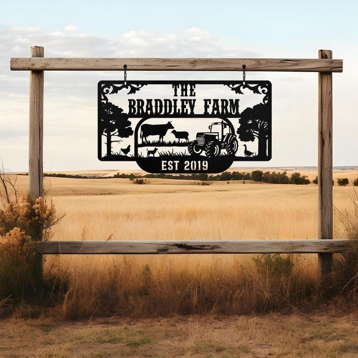 Metal Farm Sign, Custom metal farm name sign, Large metal name sign, Ranch metal sign, Hangable farm sign, Farmville metal sign, Ranch sign