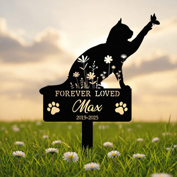 Custom Cat Memorial Stake, Cat Grave Marker, Cat Breed Metal Sign, Pet Memorial Gift, Cat Memorial Plaque, Pet Loss Gift, Remembrance Stake