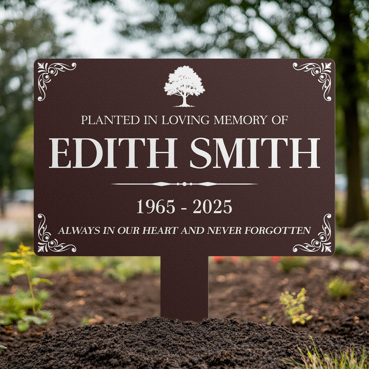 Custom Memorial Tree Sign With Stake, Personalized Memorial Plaque Stake,Metal Grave Marker ,Memorial Marker,Grave Marker,Remembrance Plaque