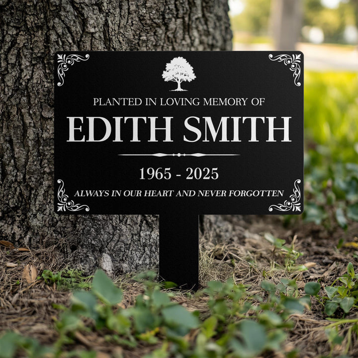 Custom Memorial Tree Sign With Stake, Personalized Memorial Plaque Stake,Metal Grave Marker ,Memorial Marker,Grave Marker,Remembrance Plaque