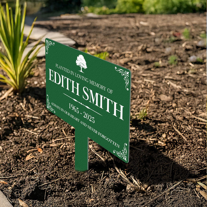 Custom Memorial Tree Sign With Stake, Personalized Memorial Plaque Stake,Metal Grave Marker ,Memorial Marker,Grave Marker,Remembrance Plaque