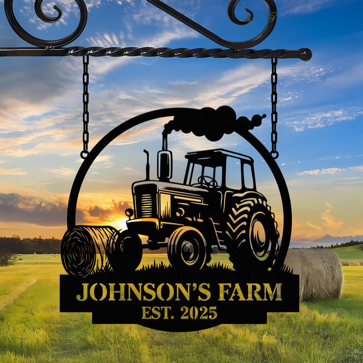 Custom Tractor Farm Metal Sign with LED Light, Tractor Name Sign, Farmhouse Decor, Tractor Barn Sign, Tractor Driver Gift, Gift for Farmer