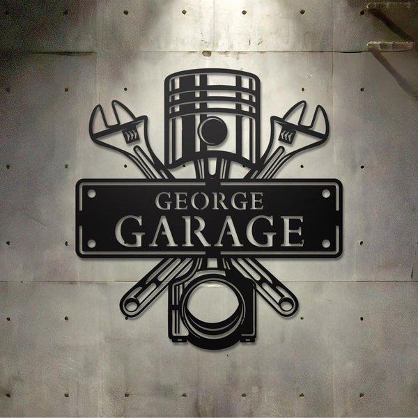 Custom Garage Metal Wall Art LED Light, Workshop Name Sign, Home Decor, Car Mechanic Repair Decoration Repairman, Father's Day Gift, Garage