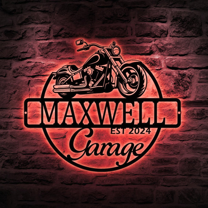 Custom Motorcycle Garage Sign, Name Metal Plaque Metal Wall Art, Decor Housewarming, Gift For Dad, Father's Day Gift, Motorcycle Metal Sign