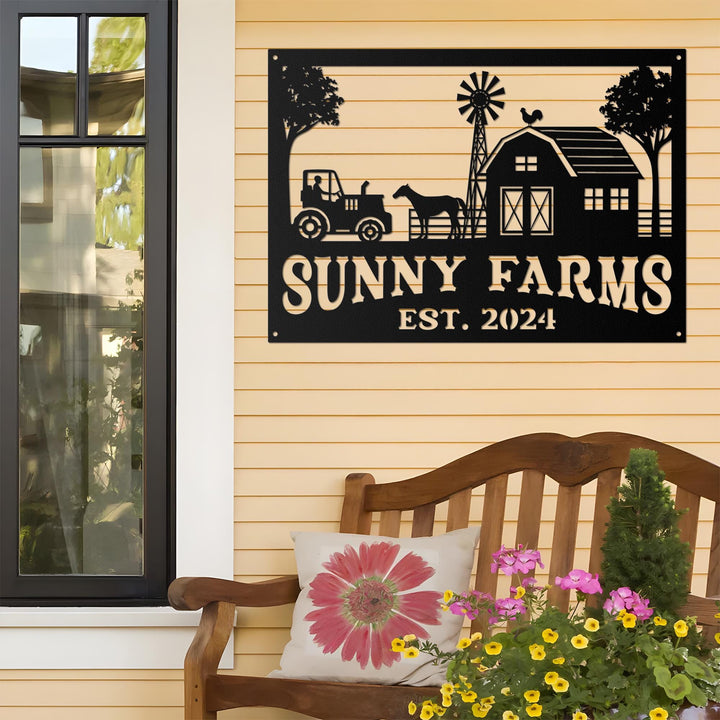 Custom Metal Barn Sign, Metal Farm Sign, Barn and Windmill Indoor or Outdoor Sign, Custom Farm Metal Sign, Gifts For Dad, Gifts For Farmer