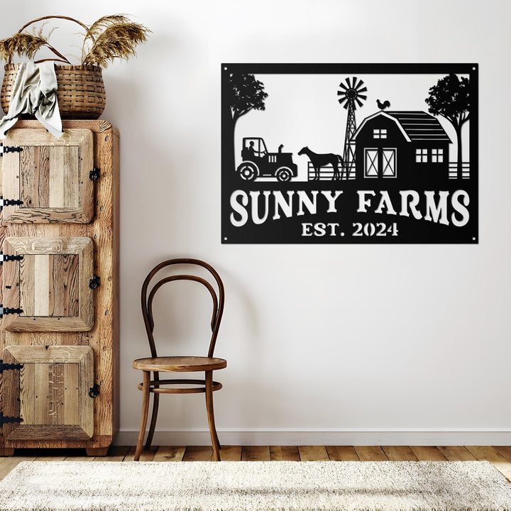 Custom Metal Barn Sign, Metal Farm Sign, Barn and Windmill Indoor or Outdoor Sign, Custom Farm Metal Sign, Gifts For Dad, Gifts For Farmer