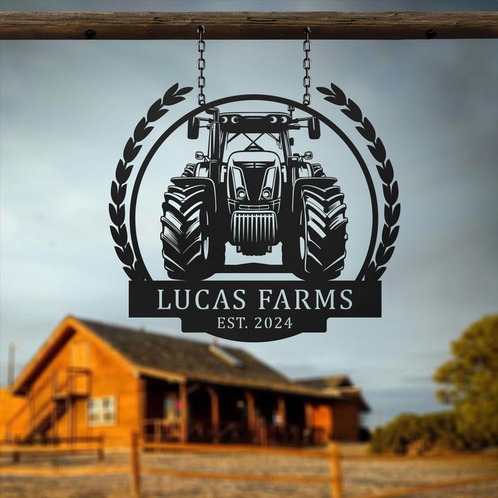 Custom Metal Tractor Sign , Monogram, Farm Sign, Metal Name Sign, Door Hanger, Housewarming Gift, Wedding Monogram, Farm Sign, Gifts For Dad