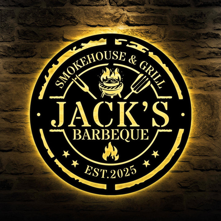 Personalized Metal Grilling Sign, Custom Metal Grill Sign, Metal BBQ Smoker and Grill Sign, Grilling Gift for Dad, Barbeque Sign For Outdoor