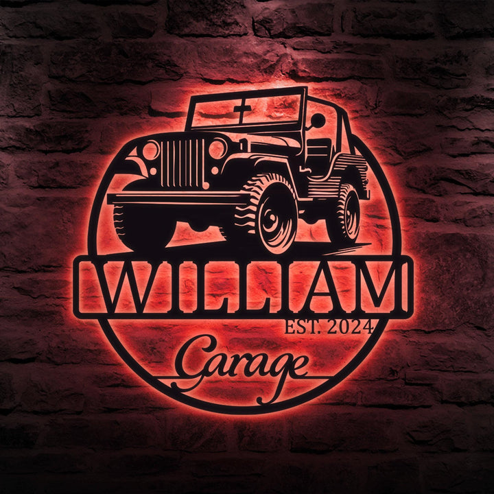 Personalized Metal Garage Sign, Garage Wall Art, Housewarming Gift, Man Cave, Gift For Dad, Mechanic Workshop Decor, Metal Car Garage Sign